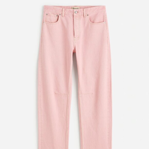 NWT Madewell The Darted Barrel Leg Jean, pink blossom - Picture 6 of 7
